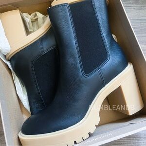 NWB Women’s Dolce Vita Black Leather Coen H2O Chelsea Boots Size 8